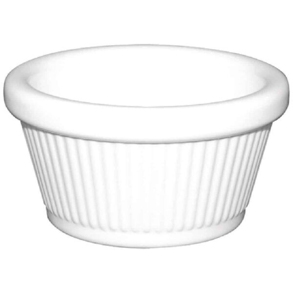 Kristallon Melamine Fluted Ramekins White 89mm