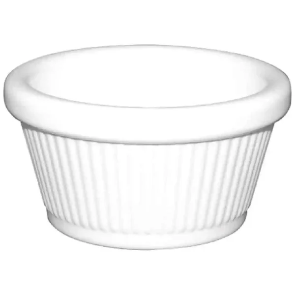 Kristallon Melamine Fluted Ramekins White 89mm