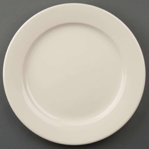 Olympia Ivory Wide Rimmed Plates 250mm