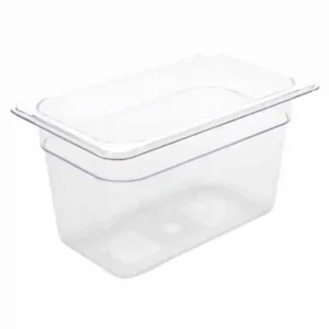 Vogue Polycarbonate 1/4 Gastronorm Container 150mm Clear