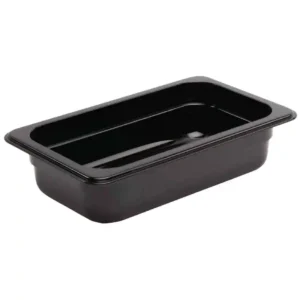 Vogue Polycarbonate 1/4 Gastronorm Container 65mm Black