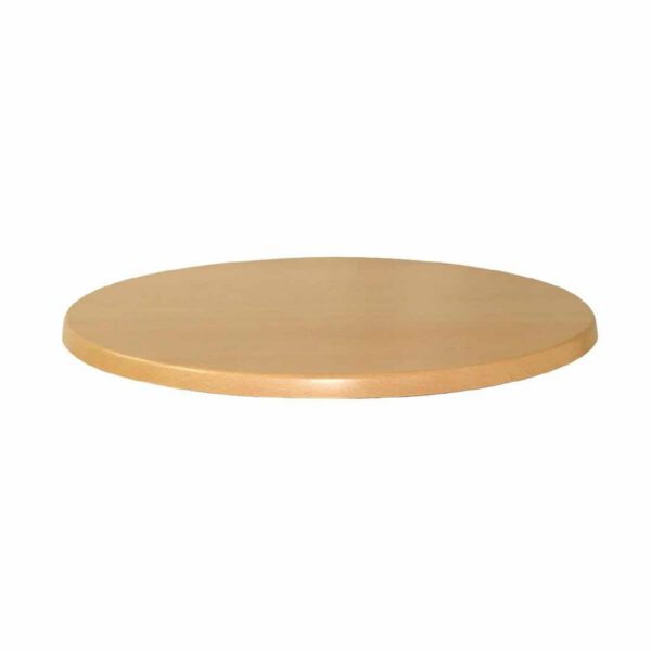 Werzalit Pre-drilled Round Table Top  Planked Beech 600mm