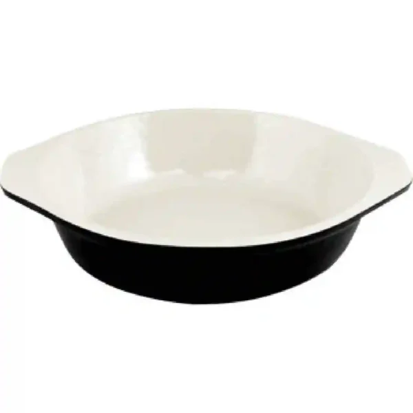 Vogue Black Cast Iron Round Gratin Dish 750ml