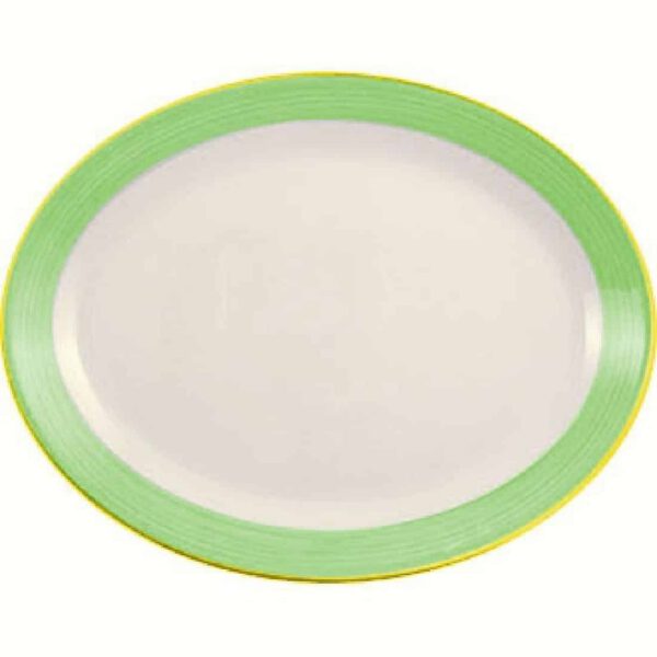 Steelite Rio Green Oval Coupe Dishes 202mm