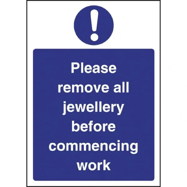 Remove Jewellery Sign