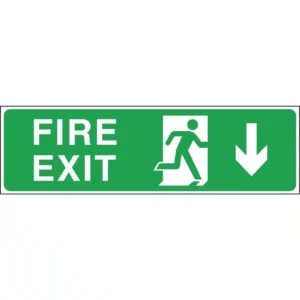 Fire Exit Arrow Down Sign