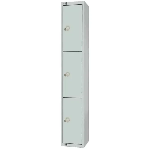 Elite Three Door Coin Return Locker Grey