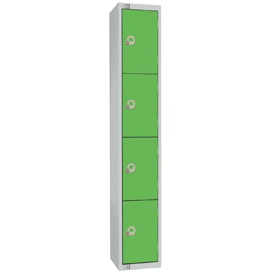 Elite Four Door Padlock Locker with Sloping Top Green