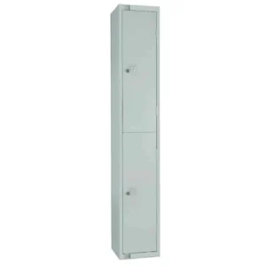 Elite Double Door Camlock Locker with Sloping Top Grey