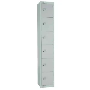 Elite Six Door Coin Return Locker Grey