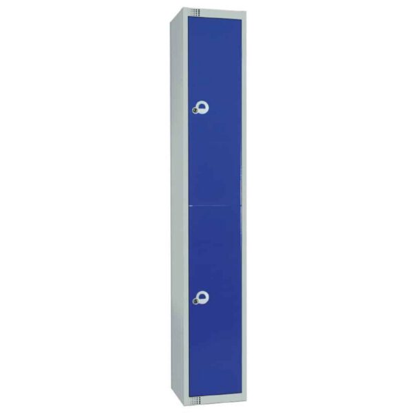 Elite Double Door Electronic Combination Locker with Sloping Top Blue