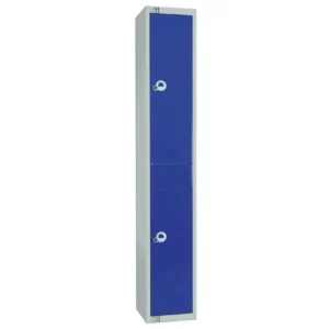 Elite Double Door Padlock Locker with Sloping Top Blue