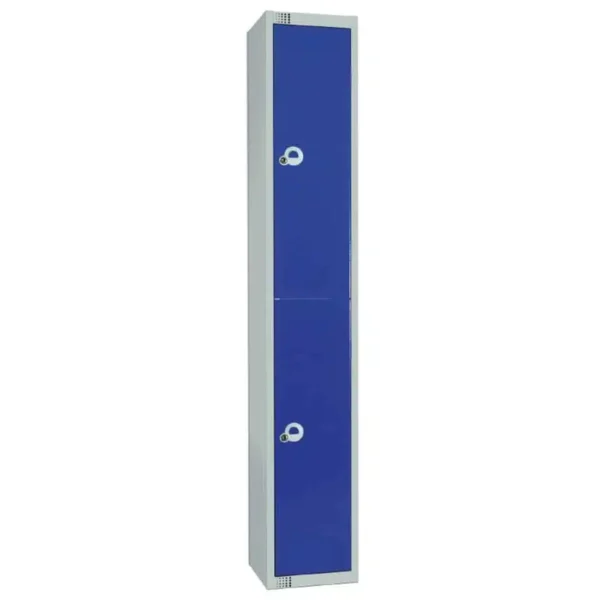 Elite Double Door Padlock Locker with Sloping Top Blue