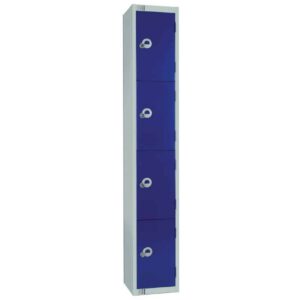 Elite Four Door Electronic Combination Locker with Sloping Top Blue