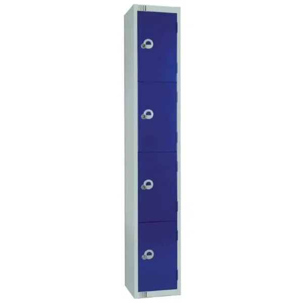 Elite Four Door Electronic Combination Locker with Sloping Top Blue