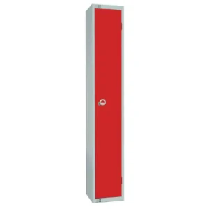 Elite Single Door Padlock Locker with Sloping Top Red