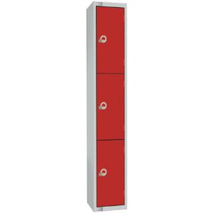 Elite Four Door Electronic Combination Locker with Sloping Top Red