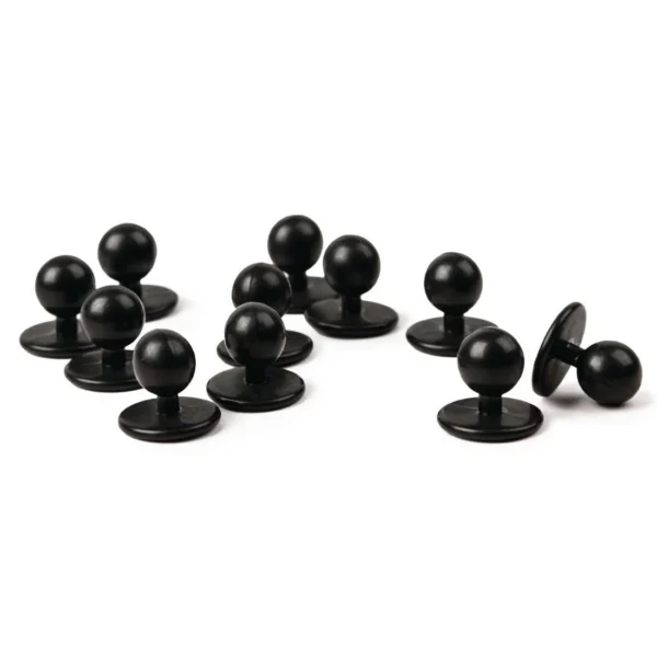 Whites Stud Buttons Black
