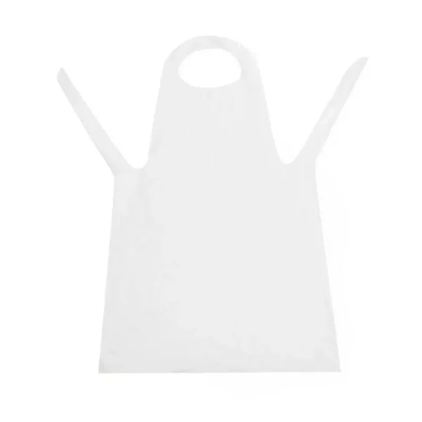 Disposable Polythene Bib Aprons White - Image 3
