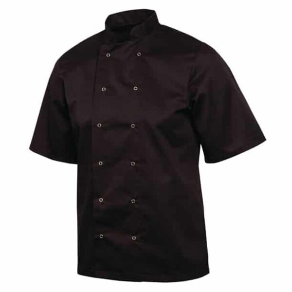 Whites Vegas Unisex Black Short Sleeve Chef Jacket