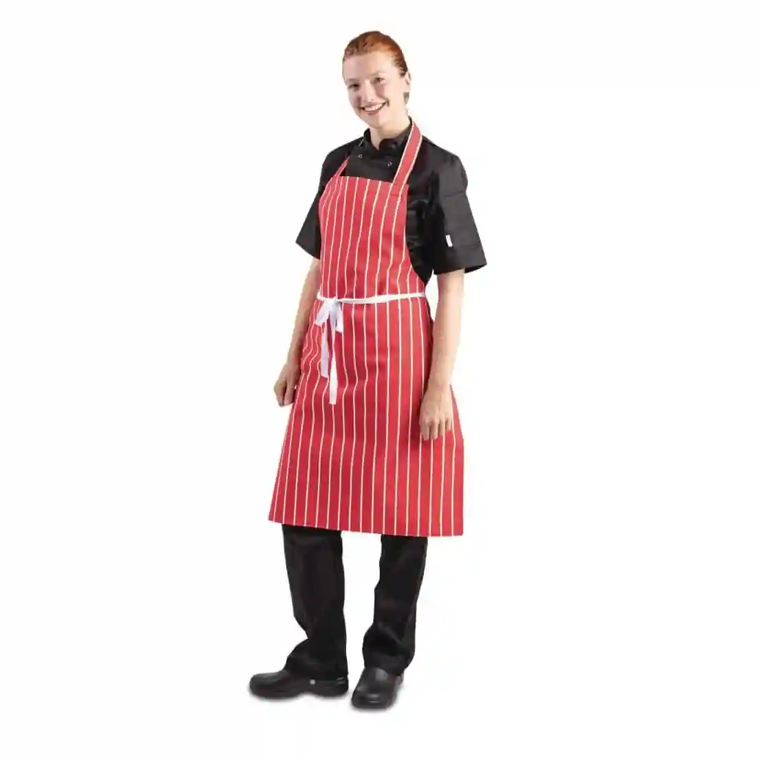 Whites Bib Apron Red And White Stripe - Image 3
