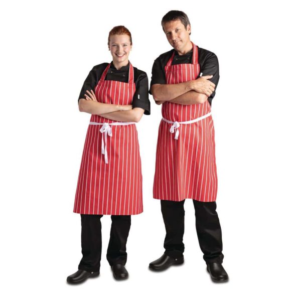 Whites Bib Apron Red And White Stripe - Image 4