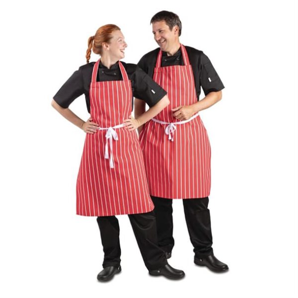 Whites Bib Apron Red And White Stripe - Image 5