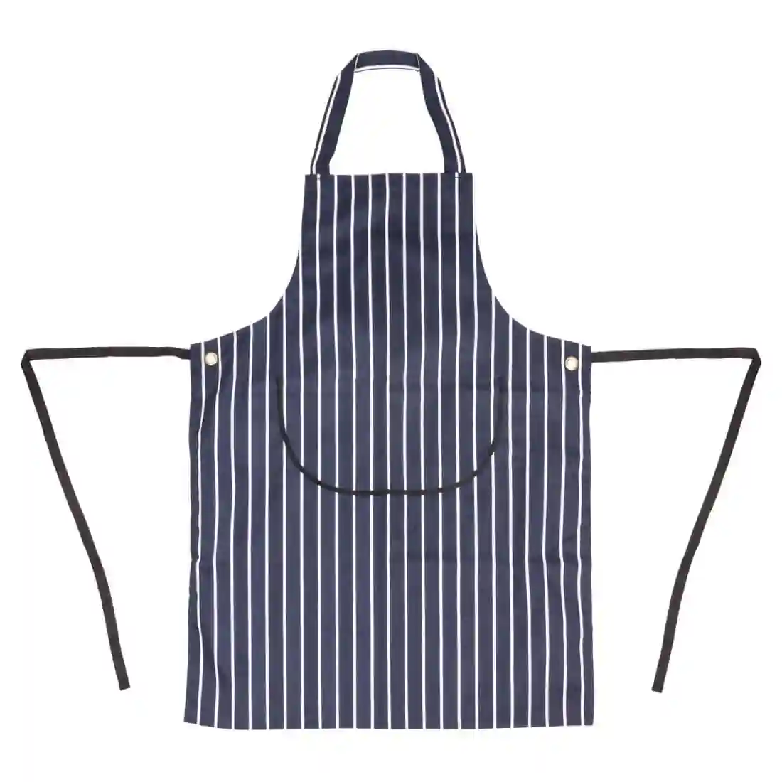 Whites Butchers Apron Navy Stripe with Pocket - Image 10