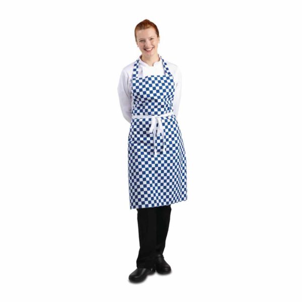 Whites Bib Apron Blue And White Check - Image 4