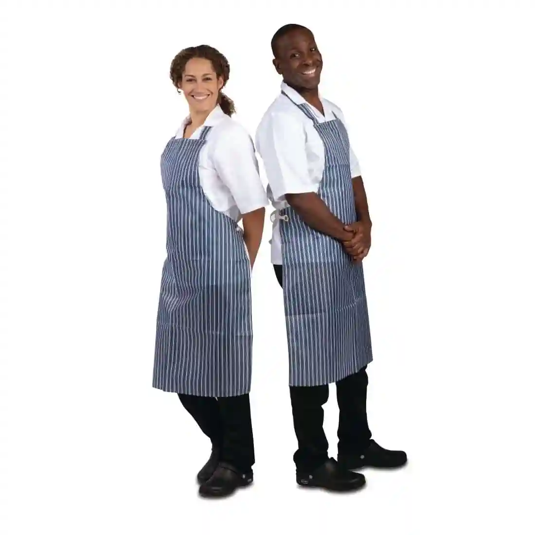 Whites Waterproof Bib Apron Blue and White - Image 6