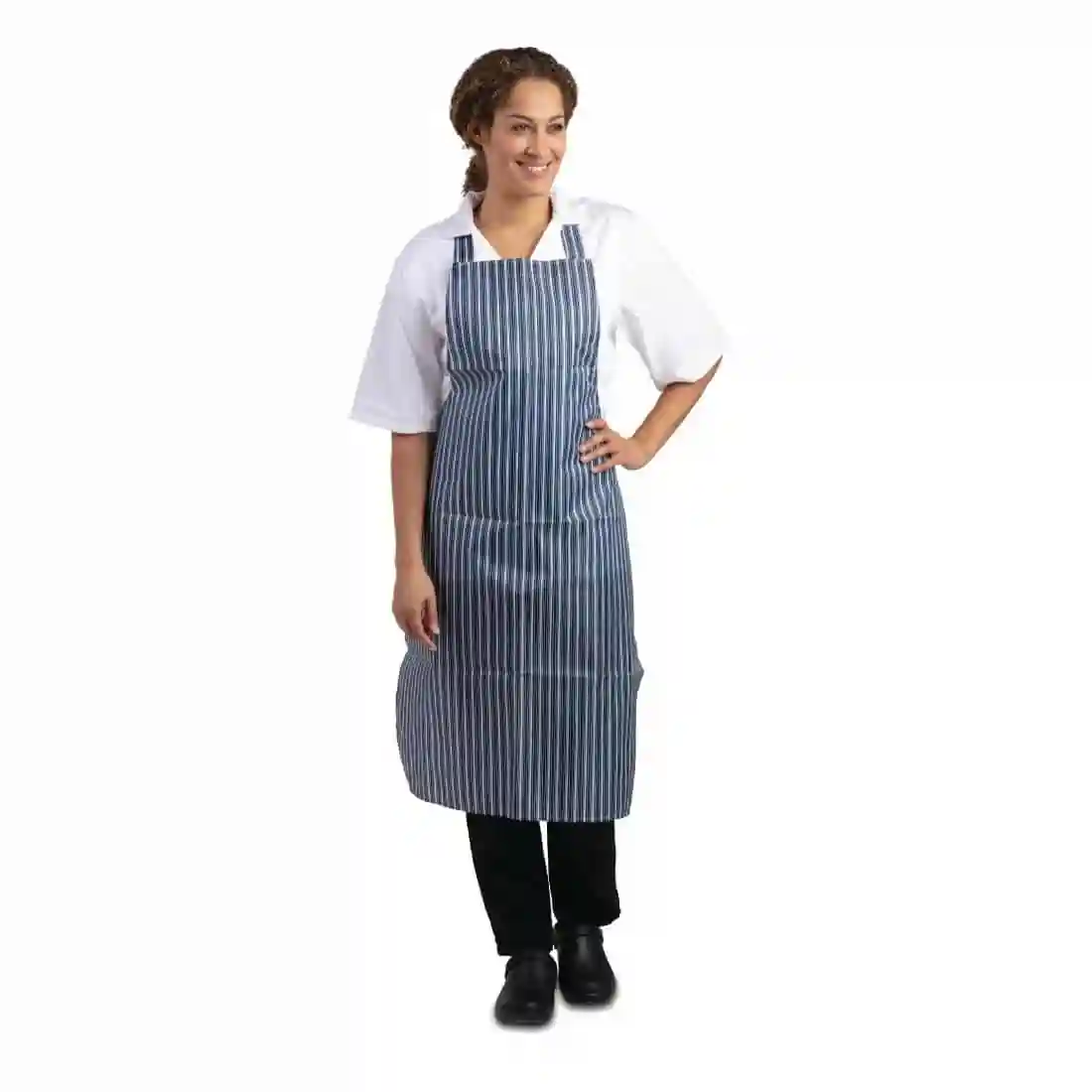 Whites Waterproof Bib Apron Blue and White - Image 2