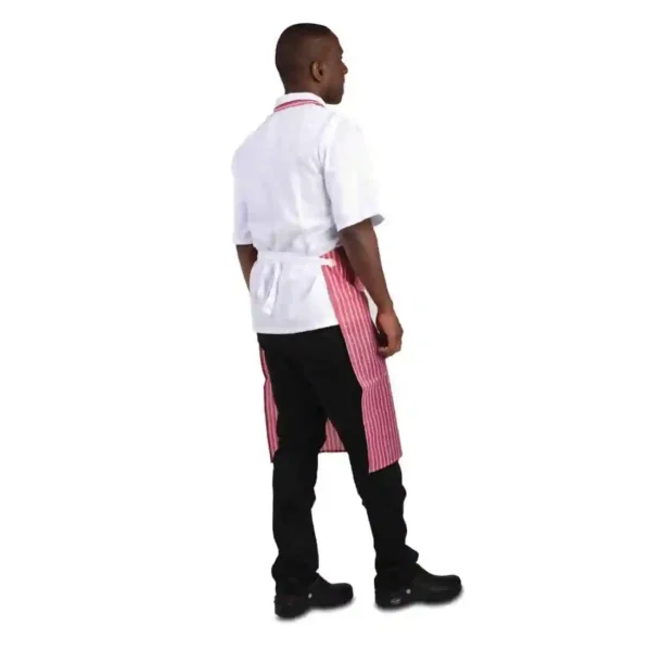 Whites Waterproof Bib Apron Red And White Stripe - Image 3