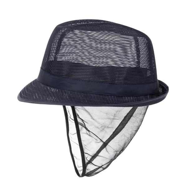 Trilby Hat with Net Snood Navy Blue - Image 4