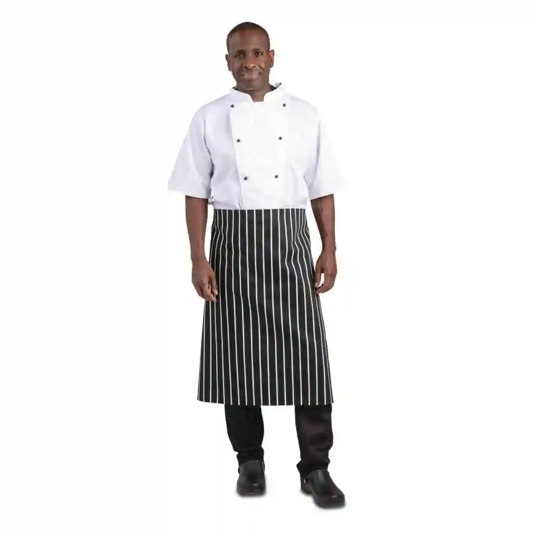 Whites Butchers Waist Apron Black and White Stripe - Image 4