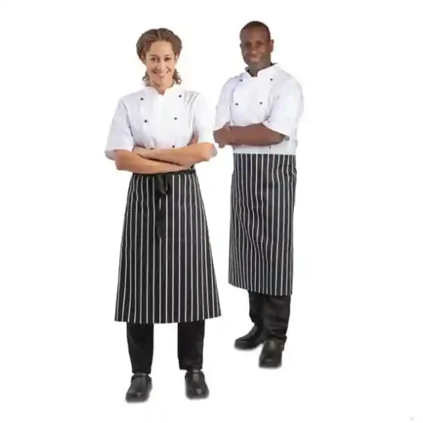 Whites Butchers Waist Apron Black and White Stripe - Image 6