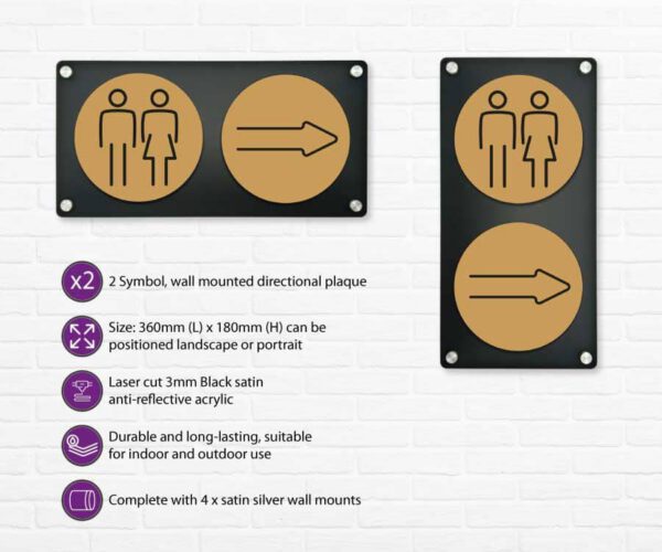 Ladies & Gents Toilet Door Symbol 150mm - Image 6