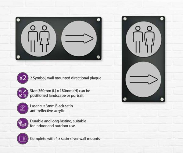 Ladies & Gents Toilet Door Symbol 150mm - Image 4