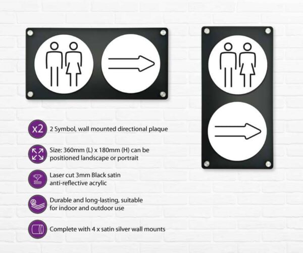 Ladies & Gents Toilet Door Symbol 150mm - Image 5
