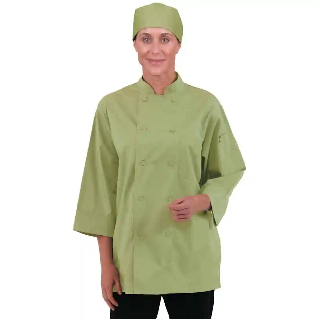 Chef Works Unisex Chefs Jacket Lime - Image 2