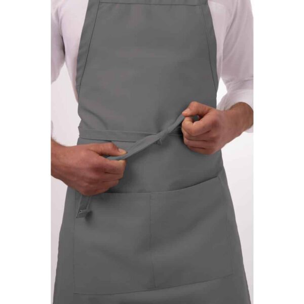 Chef Works Bib Apron Grey - Image 5