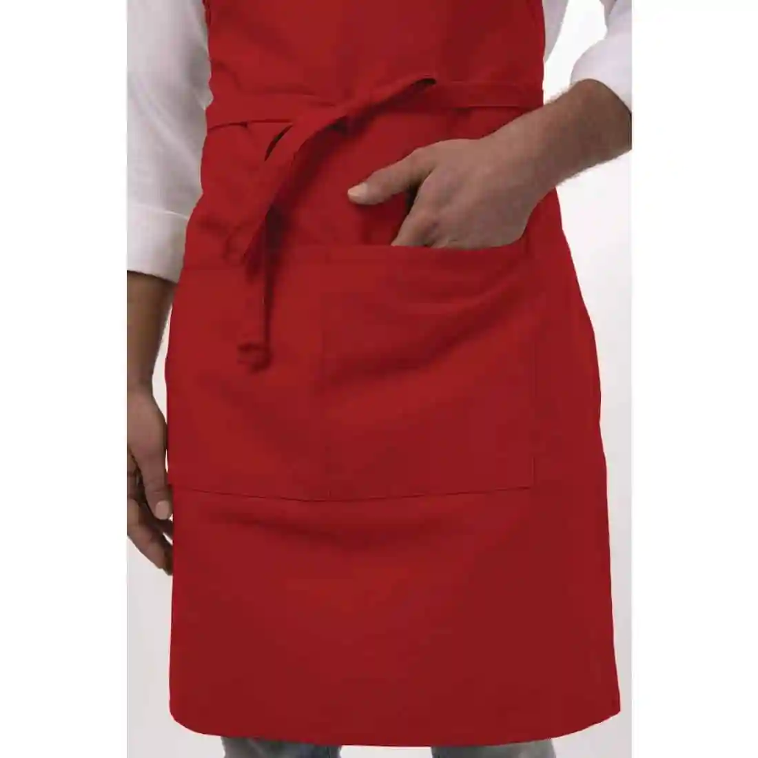 Chef Works Bib Apron Red - Image 6