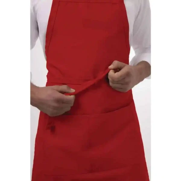 Chef Works Bib Apron Red - Image 7