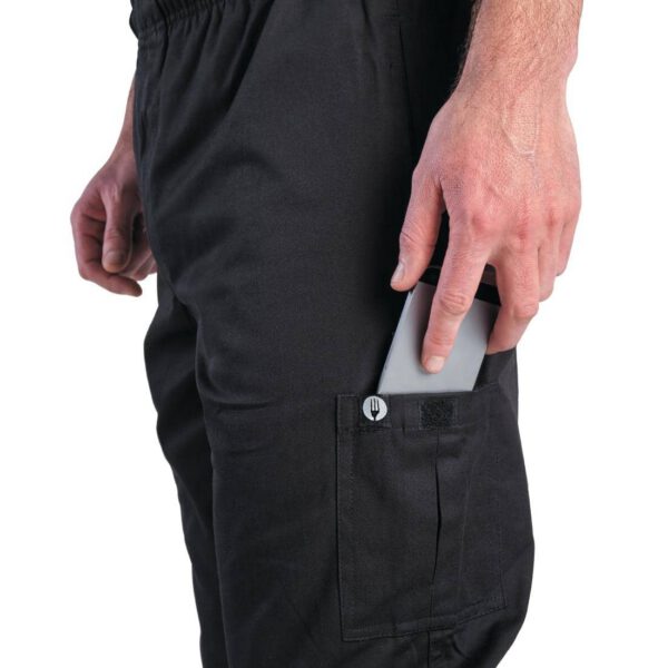 Chef Works Unisex Slim Fit Cargo Chefs Trousers Black - Image 4