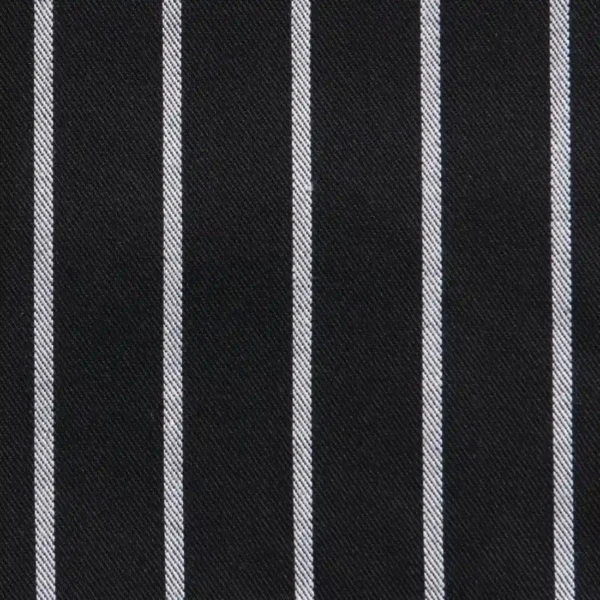Chef Works Premium Woven Bib Apron Black and White Stripe - Image 6