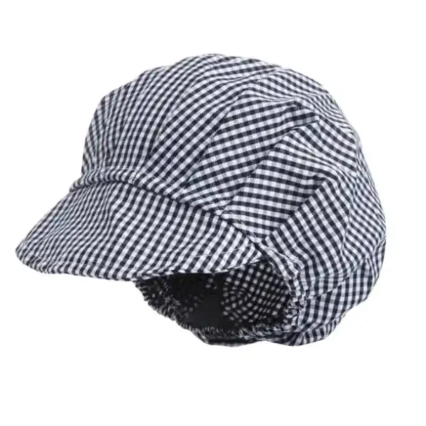 Whites Peaked Hat Blue and White Check