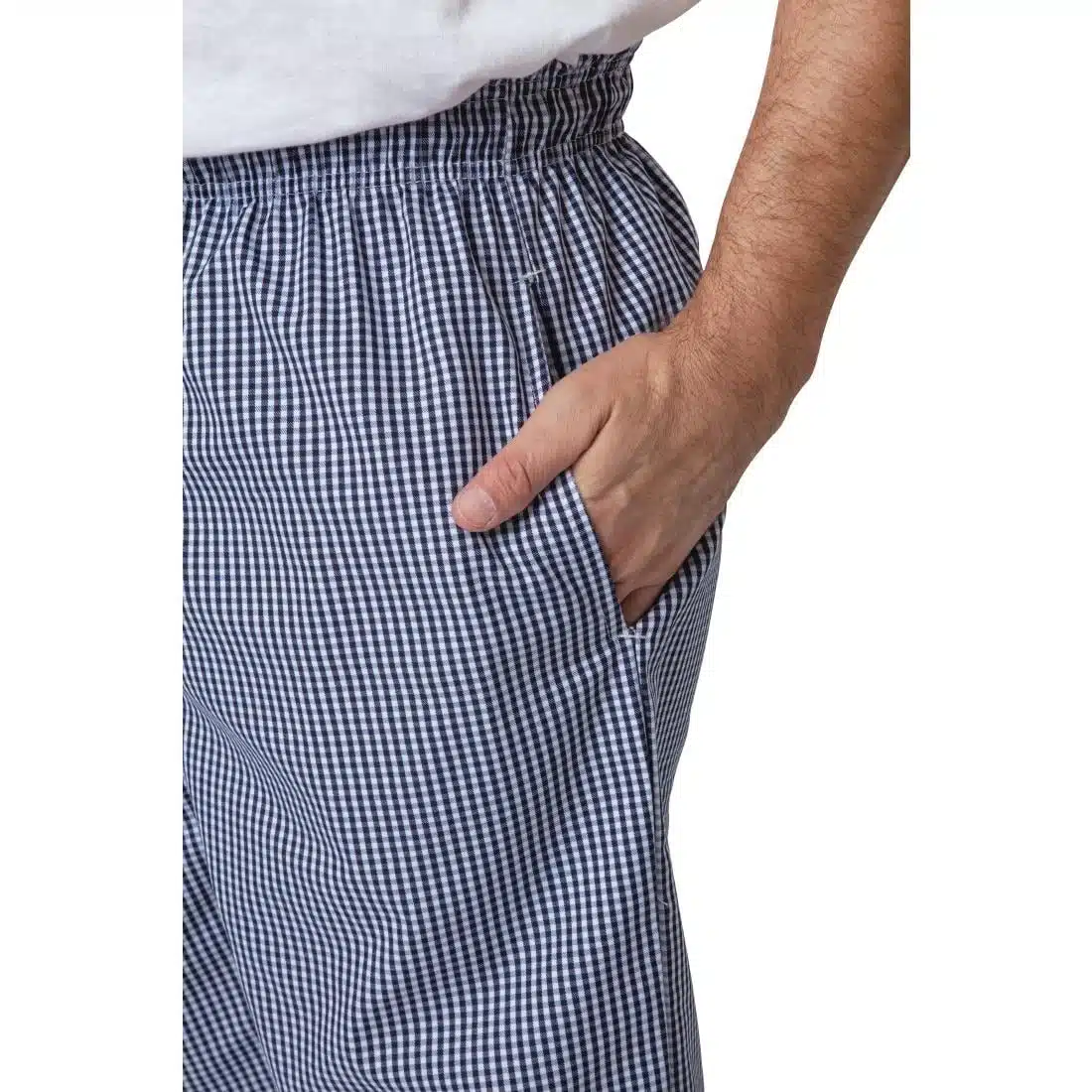 Whites Unisex Vegas Chefs Trousers Small Blue and White Check - Image 4