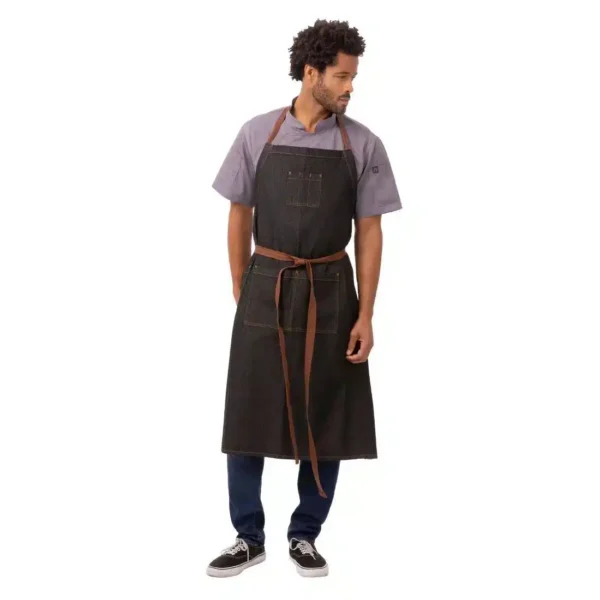 Chef Works Urban Memphis Wide Bib Apron Black - Image 3