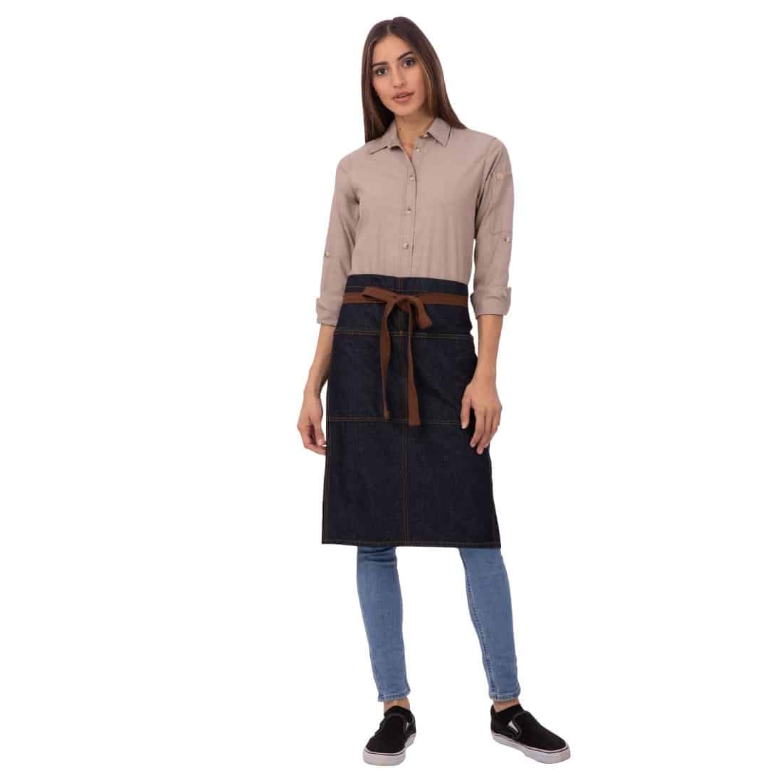 Chef Works Urban Memphis Bistro Apron Indigo - Image 3