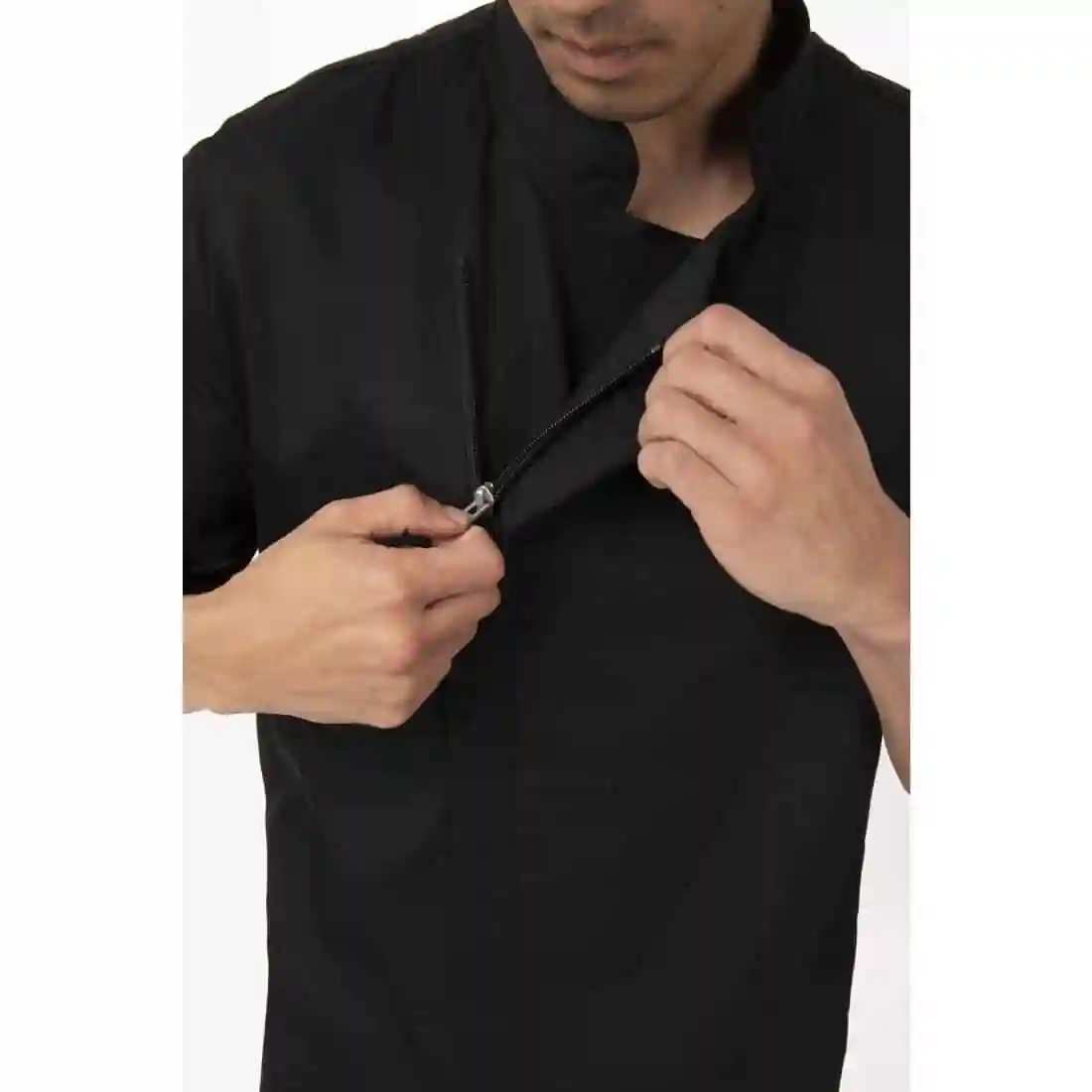 Chef Works Springfield Zipper Black Men’s Chefs Jacket