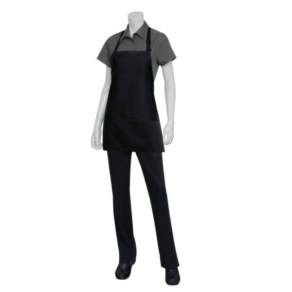 Chef Works Three Pocket Bib Apron Black - Image 3
